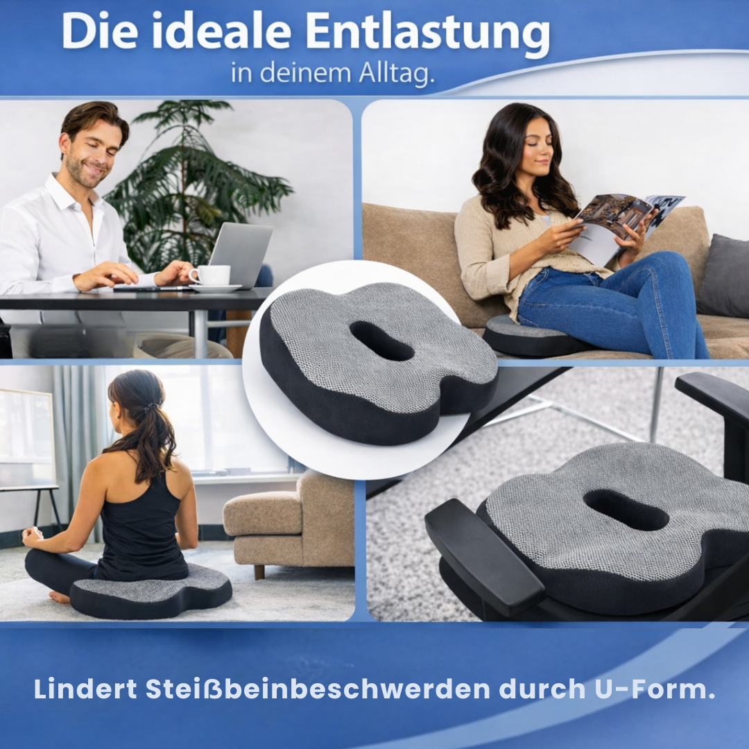 Nie wieder Steißbein -schmerzen Orthopädisches Premium Sitzkissen